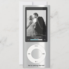 Silver MP3 Musikspelare Bröllop Inbjudningar