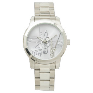 silver musikinstrument, armbandsur
