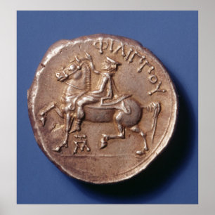Silver myntar av Philip II av Macedon Poster