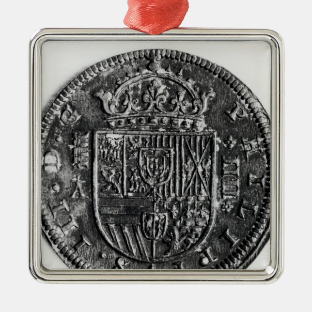 Silver myntar julgransprydnad metall (Framsidan)
