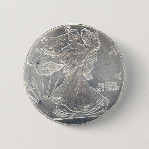 Silver myntar kopia knäppas knapp