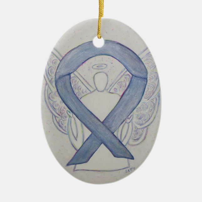 Silver Mystic Awareness Ribbon Angel Ornament (Framsidan)