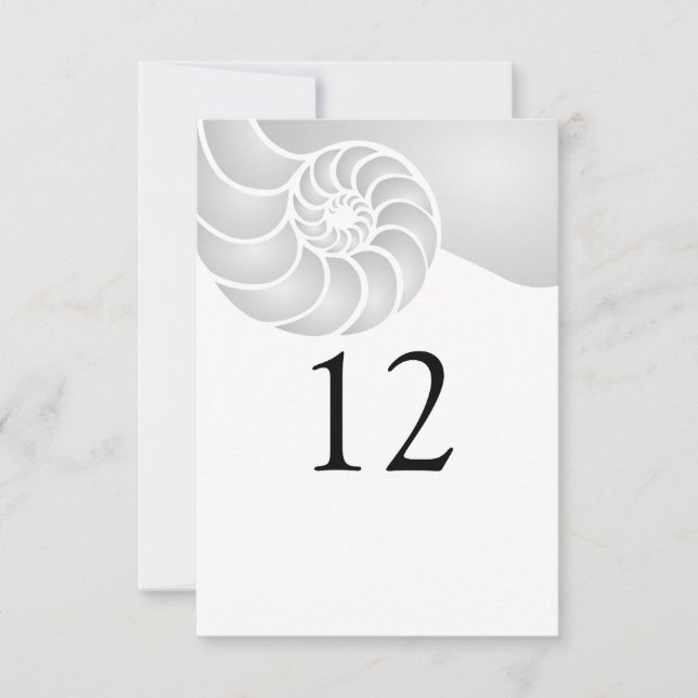 Silver Nautilus Snäcka Beach Wedding (Framsida)