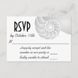 Silver Nautilus Snäcka Beach Wedding OSA Kort