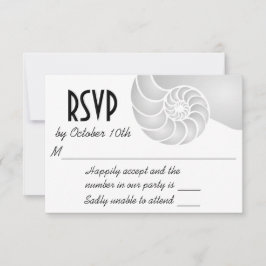 Silver Nautilus Snäcka Beach Wedding OSA Kort
