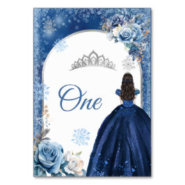Silver Navy jul Snowflake Girl's Quinceanera Bordsnummer