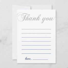 Silver & Navy | Modern Boy Party Thank You Note Tack Kort
