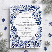 Silver Navy Snöflingor Vinterbröllop