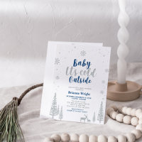 Silver & Navy Vinter Värld Pojk Babyshower