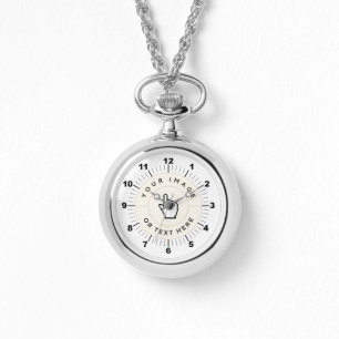 Silver Necklace Watch - Anpassningsbar (lägg till Armbandsur
