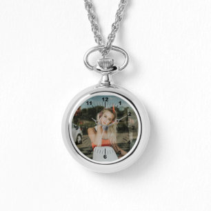 Silver Necklace Watch - Personlig Armbandsur