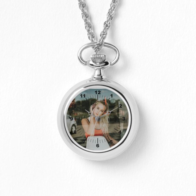Silver Necklace Watch - Personlig Armbandsur (Framsida)