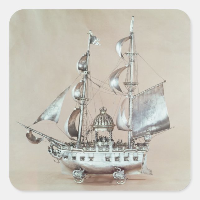 Silver Nef Fyrkantigt Klistermärke (Framsida)