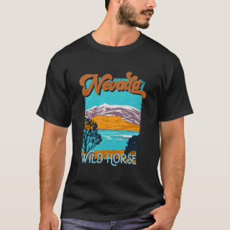 Silver Nevada State Nv Semesterutflykt Vild Häst N T Shirt