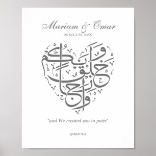 Silver Nikkah Bröllop Poster