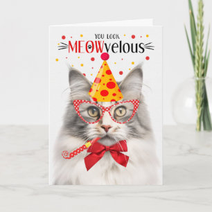 Silver Norsk skogskassa MEOWvelous Birthday Kort