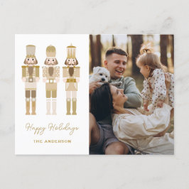 SILVER NUTCRACKERS MED PHOTO CHRISTMAS POSTC VYKORT