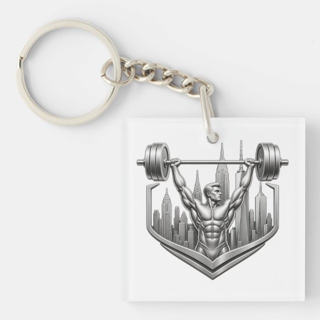 Silver NYC Bodybuilder Logo - Metallic New York Ci (Framsidan)