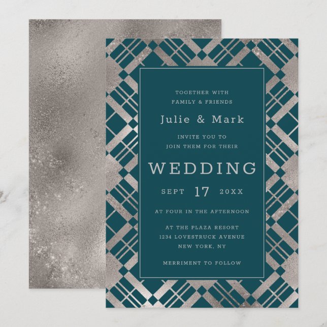 Silver och alla andra Färg-bakgrunden, Rustic Play Inbjudningar (Fram/baksida)