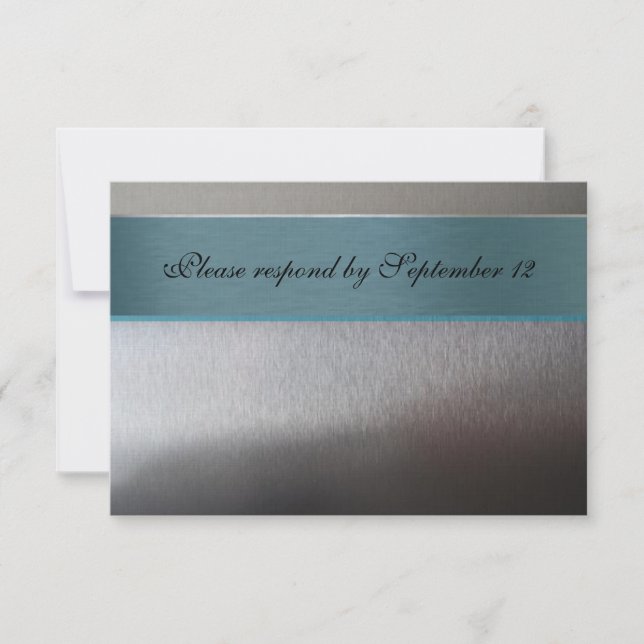 Silver och Aqua Blue-osa med kuvert OSA Kort (Framsida)