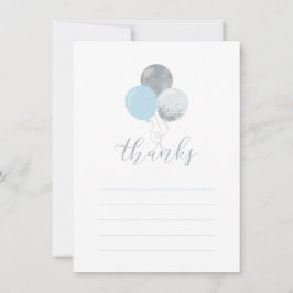 Silver och blå ballonger | Party Tackkort-kort Tack Kort