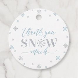 Silver och Blå vinter Wonderland Party Tack Gåvor Etiketter