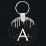 Silver och Black Girly Sparkly Glitter Monogram Nyckelring<br><div class="desc">Nyckelkedjan silver och Black Faux Sparkly Glitter Elegant. Dessa nyckelkedjor kan anpassas så att de omfattar ditt första och första namn. De här giriga nyckelringarna gör underbara 16-årsjubileum,  möhippa,  bröllop,  25-årsjubileum eller bachelorette-fester eller gåvor.</div>