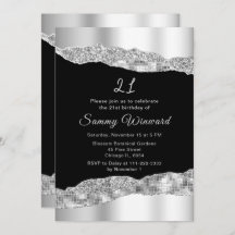 Silver och Black Glam Tårar Födelsedagsfest