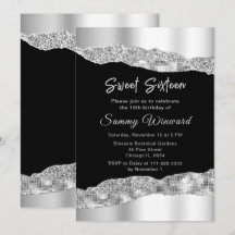 Silver och Black Glam Tårar Sweet sixteen
