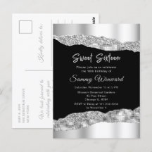 Silver och Black Glam Tårar Sweet sixteen