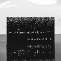 Silver och Black Glitter Hair Makeup Salon
