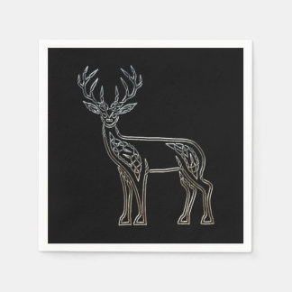 Silver och Black Hjort Celtic Stil Knot Pappersservett