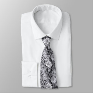 Silver och Black Toile de Fleur Slips