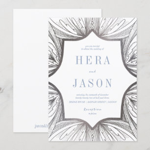 Silver och Blue Art Deco Inbjudan