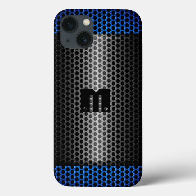 Silver och Blue Stainless Steel Metall Hål (Baksida)