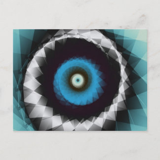 Silver och Blue Trippy Psychedelic Fractal Vykort