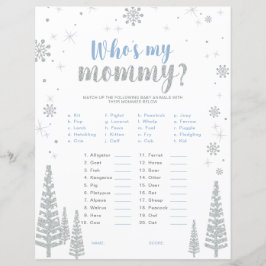 Silver och Blue Winter Wonderland Baby Shower Game