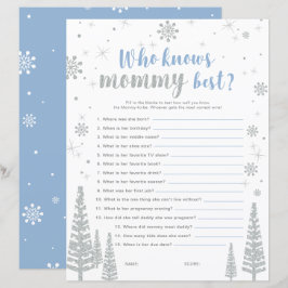 Silver och Blue Winter Wonderland Baby Shower Game