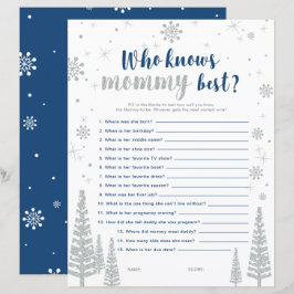Silver och Blue Winter Wonderland Baby Shower Game