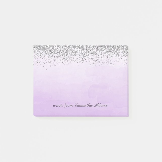 Silver och den Ombre lilan noterar Post-it Block (Framsida)