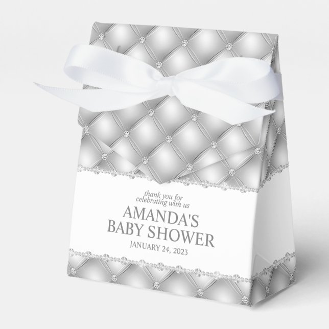Silver och diamanter tofsad glamour presentaskar (Framsidan Sidan)