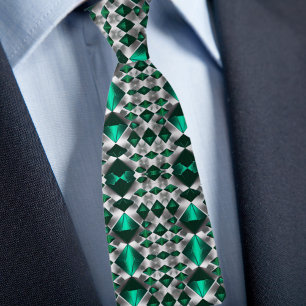 Silver och Emerald Mönster Slips