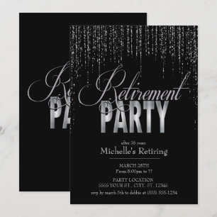 Silver- och för svartpensionparty inbjudningar