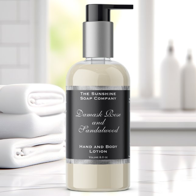 Silver och grå folie kosmetikflaska etikett (Skapare uppladdad)