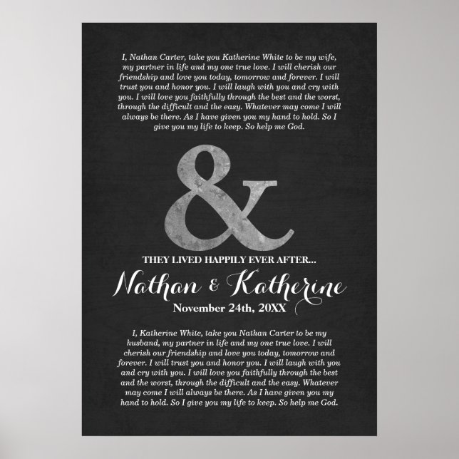 Silver och Grått Bröllop ger lyckligtvis allt efte Poster (Framsidan)