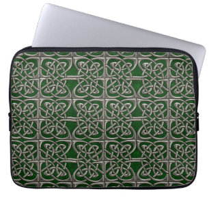 Silver och grönt förbindelseCeltic mönster för Laptop Fodral