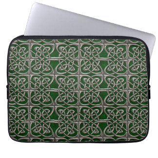 Silver och grönt förbindelseCeltic mönster för Laptop Fodral