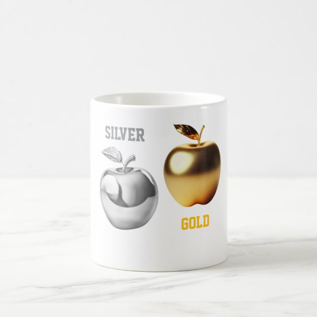 Silver och guld äpple Mugg (Center)