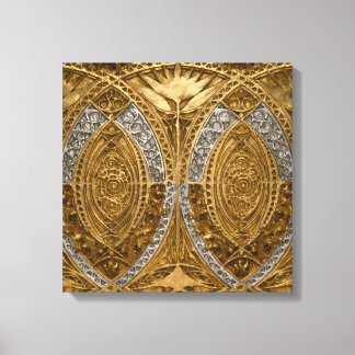 Silver och Guld Art Deco Mönster Canvastryck
