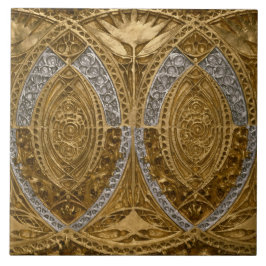 Silver och Guld Art Deco Mönster Kakelplatta
